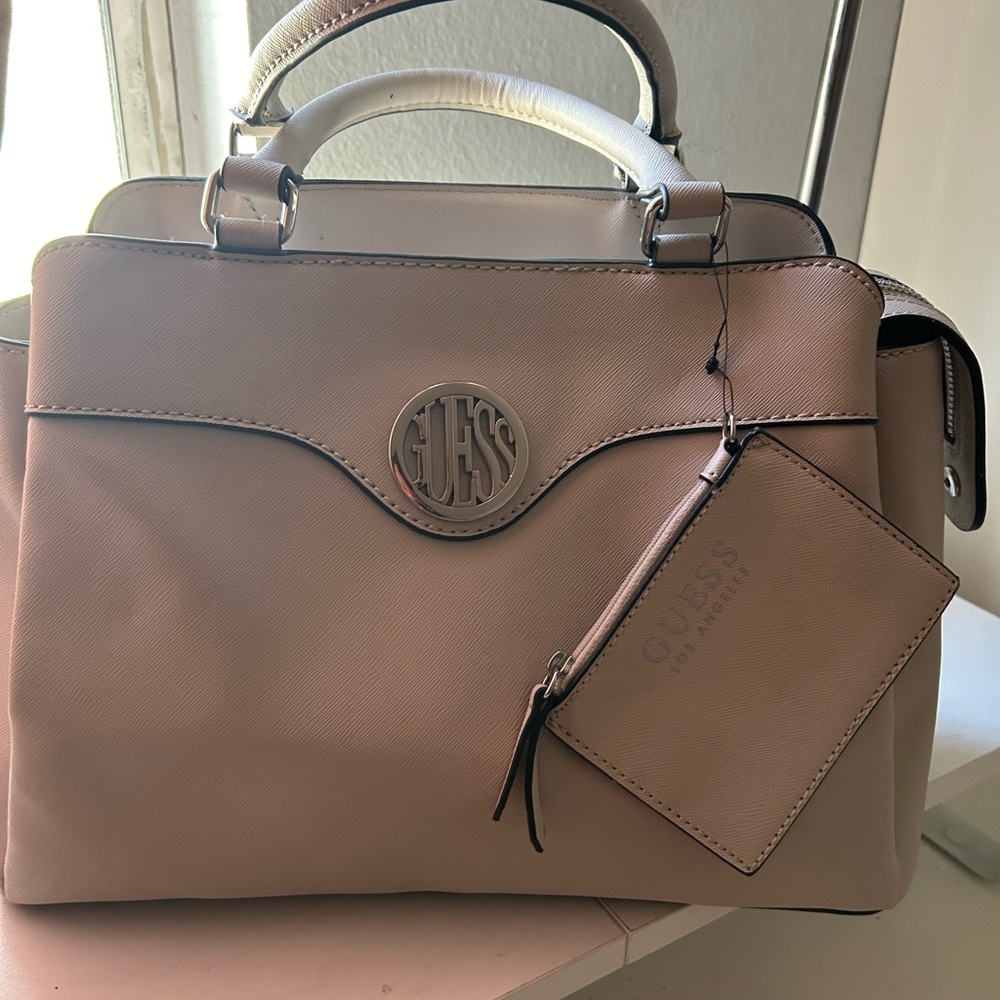 Guess Beige Handbag with Matching Pouch